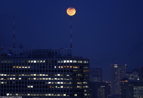 تصاویر/ لحظات جالب نخستین ماه گرفتگی۲۰۱۴