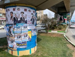 تابلو تبلیغات انتخابات به وسعت مونوریل کرمانشاه
