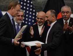 تصاویر امضای توافقنامه امنیتی افغانستان با آمریکا