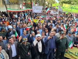 حضور مسئولین شهرستان صحنه در راهپیمایی 13 آبان